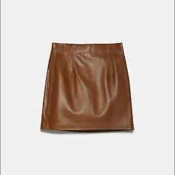 Zara 100% Leather Skirt - Picture 2 of 8